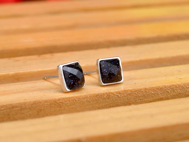 Женские квадратные серьги из стерлингового серебра 925 пробы новый дизайн милый