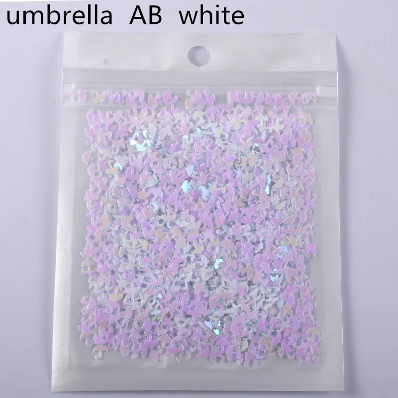 AB white 10 г/лот новые ПВХ блестки для рукоделия зонтик формы блестки Сделай Сам одежда швейная ткань Свадебные поделки Женская одежда Аксессуары - Цвет: AB white