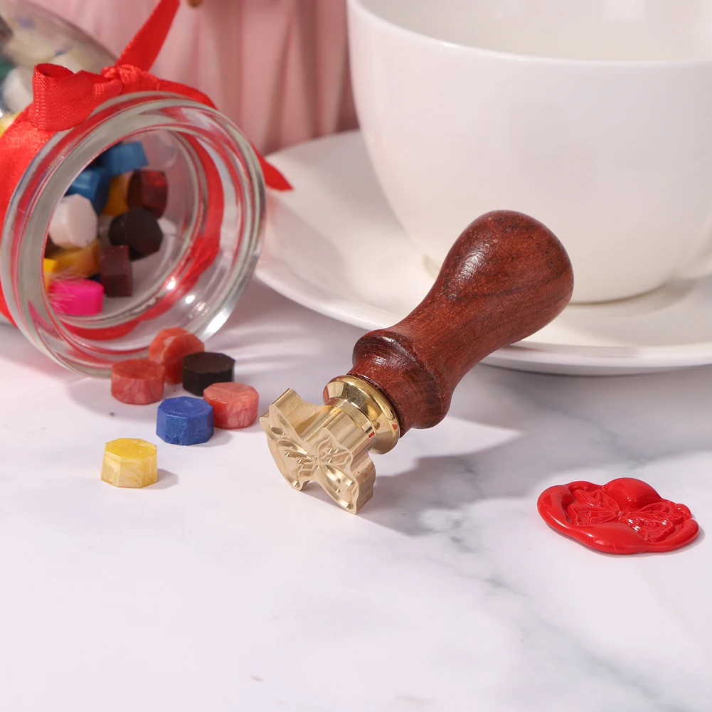 Штамп для запечатывания в стиле ретро с узором виде банта металлическая Лаковая