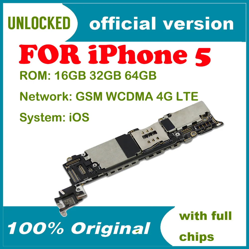 Полностью разблокированная материнская плата для iphone 5 100% оригинальная не