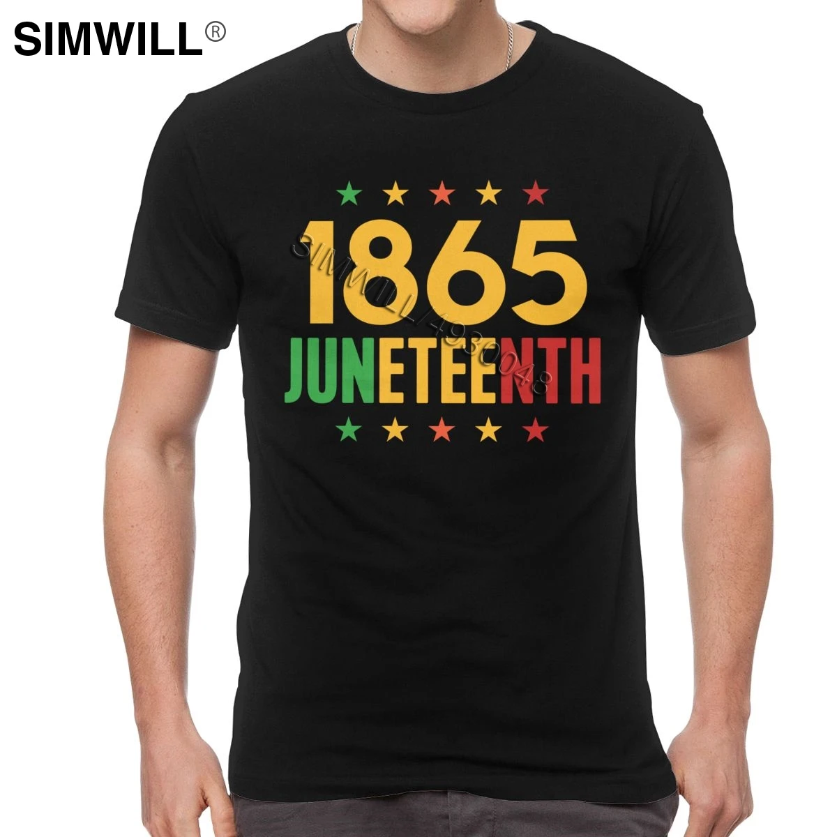 Juneteenth праздновать свободу 1865 Футболка Мужская хлопковая футболка с коротким