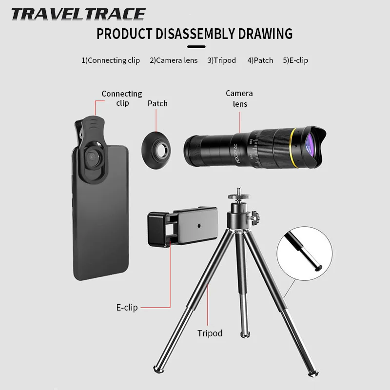 22X Super 4K Telephoto Lens for Smartphone Support Mobile Phone