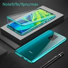 Двусторонний Магнитный чехол для Redmi Note 9 9s 9 pro max, металлический чехол из закаленного стекла для xiaomi 10T Lite Poco X3 Nfc, защита 360 градусов