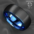 Мужское вольфрамовое кольцо ATOP, 8 мм, с начесом, синего и черного цвета, обручальное кольцо, свадебная бижутерия, бесплатная доставка