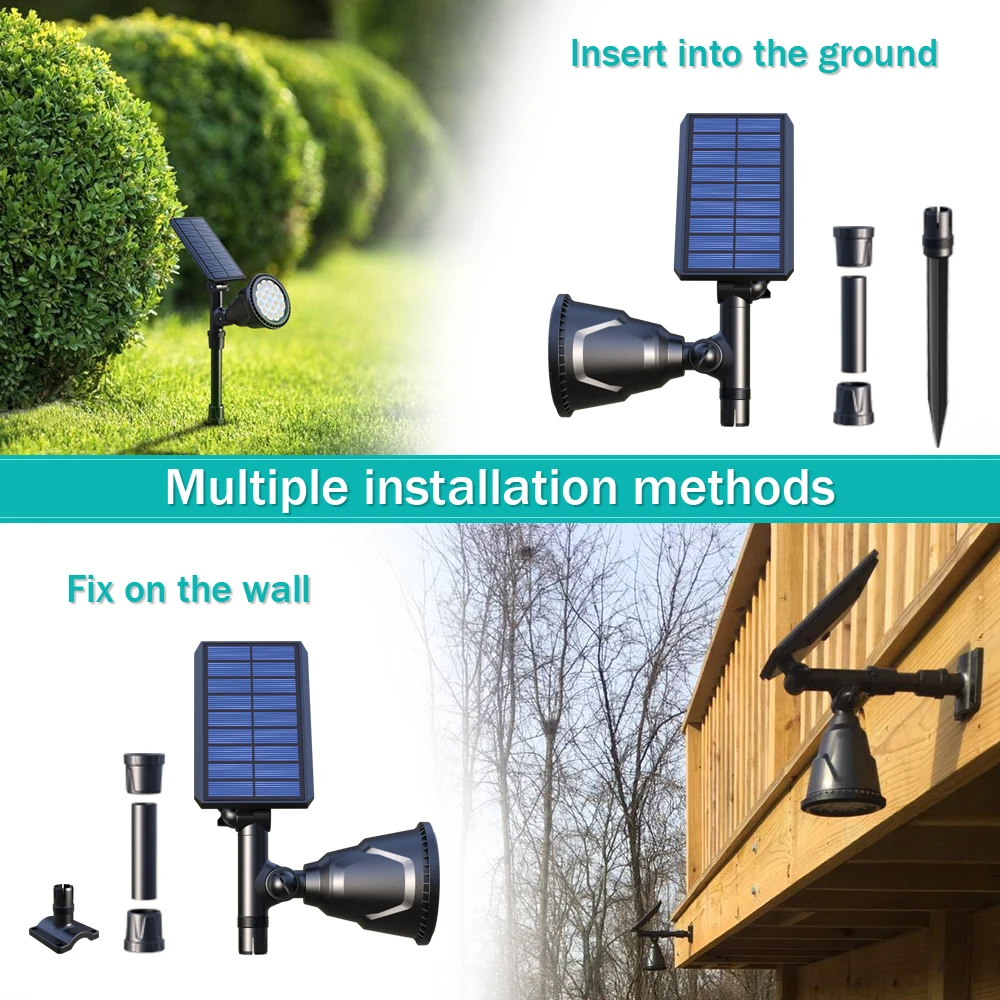 Водонепроницаемый уличный светодиодный фонарь [DBF] на солнечной батарее точечный