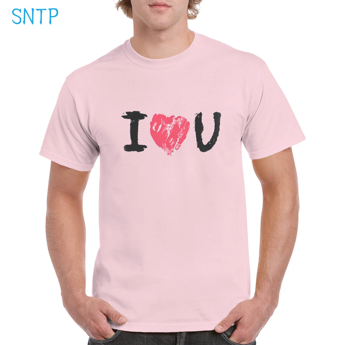 

Pink Heart I Love U t shirt Women Harajuku Tee Fashion Pop Brand Streetwear Graphic Top 100% Cotton Oversized clothes Female