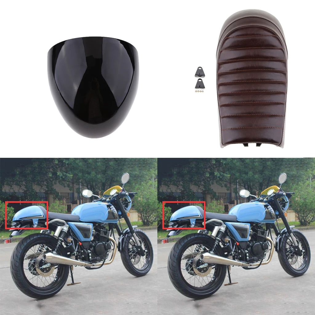 Чехол для заднего сиденья мотоцикла Кафе Racer ABS + винтажная Подушка Hump |