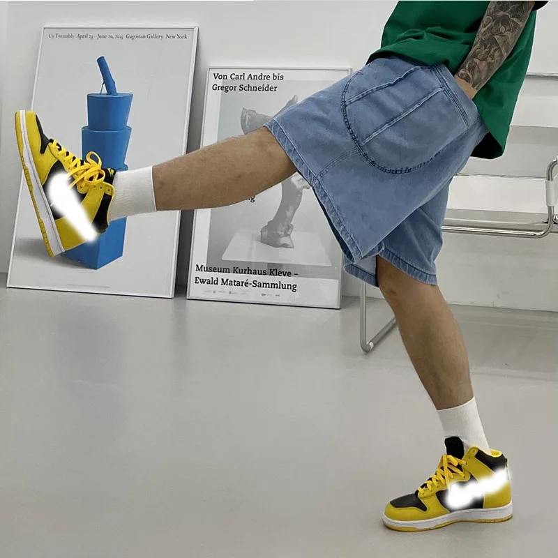 2021 Korean Version Of The Summer New High Street Trend Washed Denim Shorts Casual Sports Loose Five-Point Pants