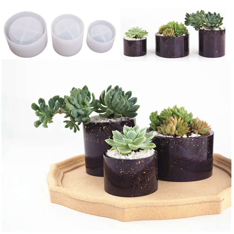

DIY crystal gutta percha epoxy resin flowerpot cup mirror silicone mold