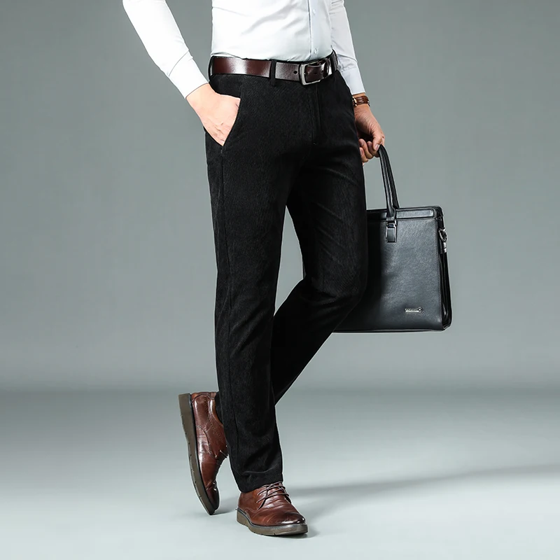 Мужские повседневные вельветовые брюки темно-синие прямые размеры 28-40 на все