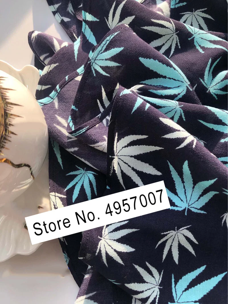 Elfbop вискоза военно-морской флот короткий рукав с отложным воротником рисунком в