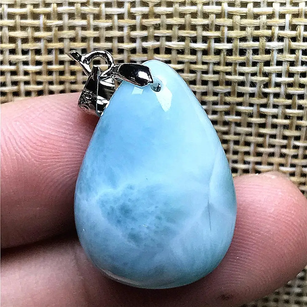 Натуральная синяя подвеска Larimar для женщин и мужчин кристалл 23x16x8 мм капли воды