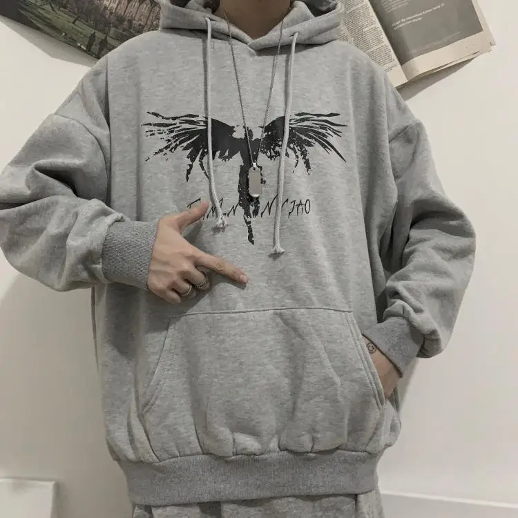 

Angel Print Winter Hoodie Women Streetwear Goth Punk Fashion Long Sleeve Tops Unisex Harajuku Sweatshirt Pullover 2021
