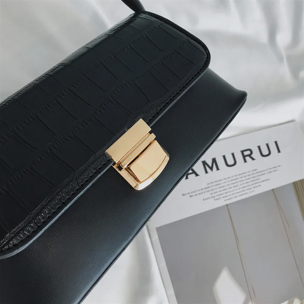 

2019 Autumn New Fashion Handbags Womens Crocodile Lock Casual Shoulder Messager Bag Vintage Harajuku Hasp Hand Bag Purse