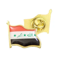 iraq flag brooch enamel pins electroplated gold badge collarlapelbackpackschool bag decorate accessories