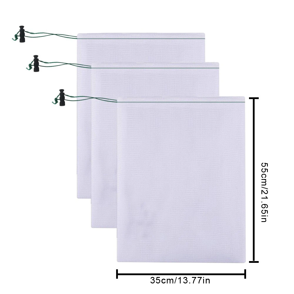

3pcs Pool Vacuum Bag Set S/M/L Pool Aquarium Vacuum Cleaner Nylon Pull and Lock Cord Leaf Filter Fine Mesh Bag Replacement