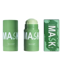 10pcs green tea deep cleansing mud mask oil control anti acne eggplant solid masks purifying clay stick mask moisturizing skin