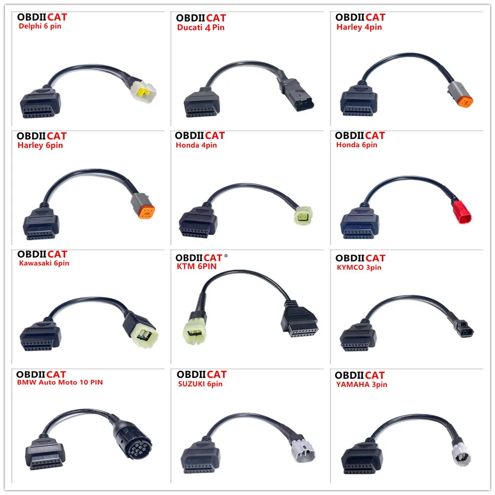 

For KM OBD2 Connector Motorcycle Motobike For YAAHA For HNDA Moto For Har-ley For Duc-ati OBD 2 Extension cable For Ka-was-aki