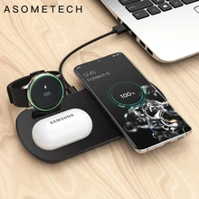 3 in 1 Wireless Charger For Samsung Watch Galaxy Buds Plus Earphone 10W QI Fast Wireless Charging Pad Station For Samsung S10