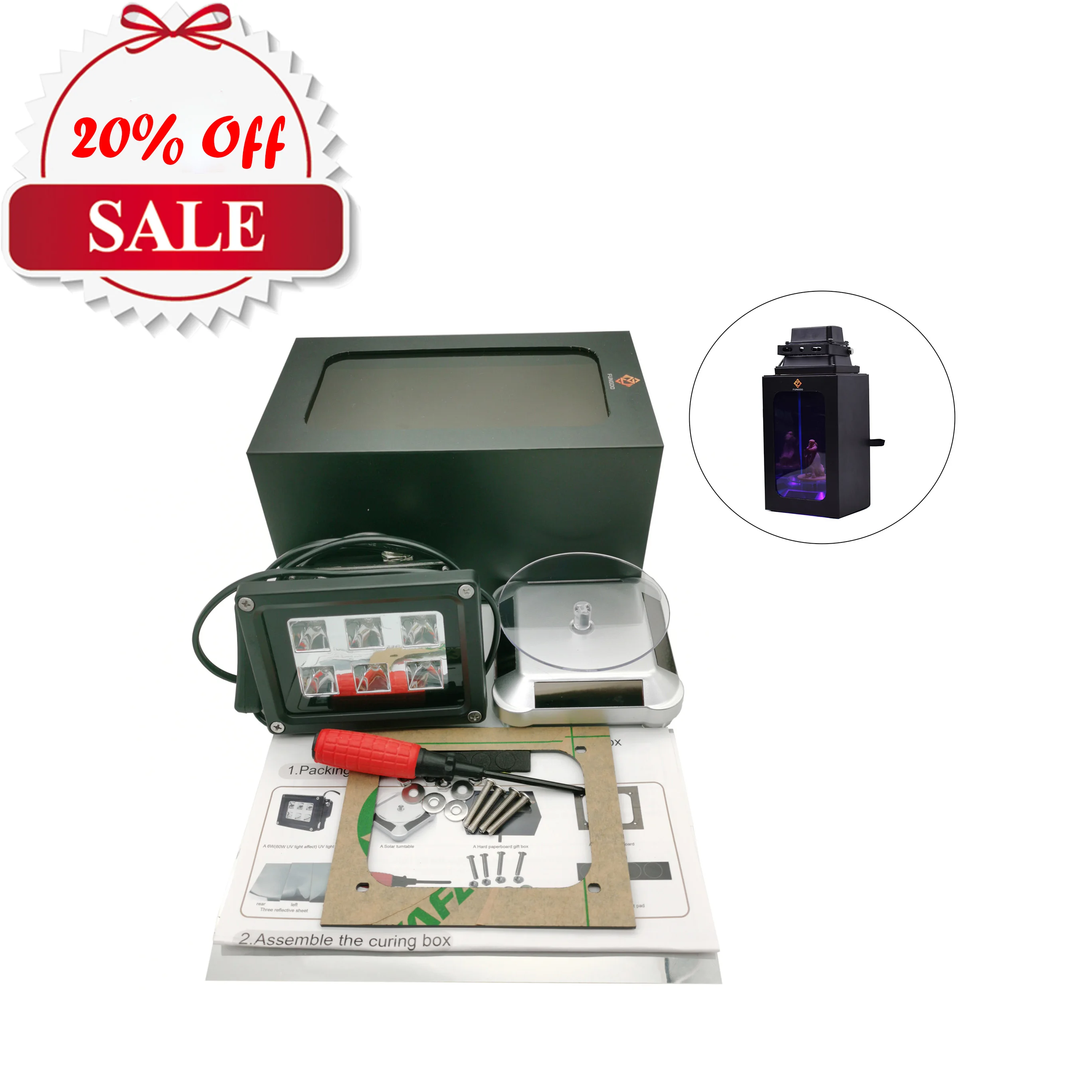 3D-принтер с ЖК-дисплеем поворотный круг на солнечной энергии для отверждения