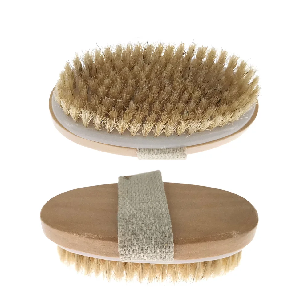 

Wooden Massage Brush Soft Natural Bristle Shower Brushes Dry Skin Body Brush Exfoliating Massage Cellulite Treatment Relief Pain