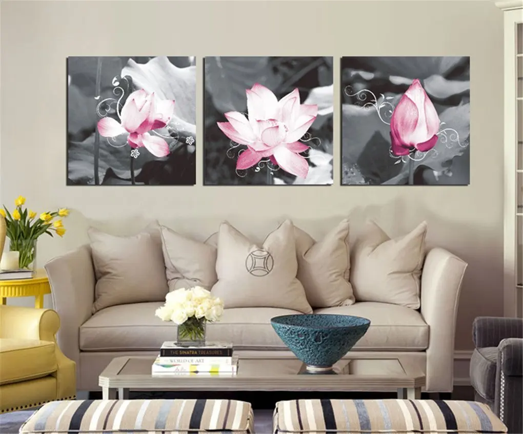 Современное украшение для дома холст картина маслом настенная живопись тройная