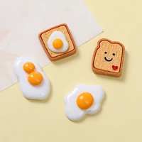 jy 50pcslot diy toys simulation food poached egg sandwich pendant mobile phone case cup hair patch accessories kt3191