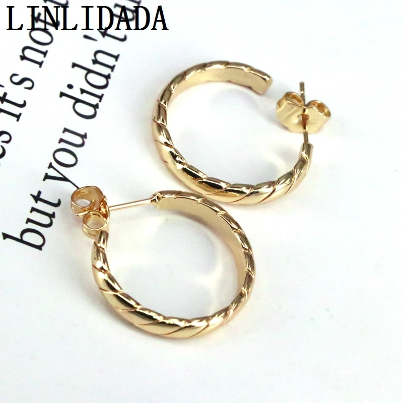 

5Pairs Gold color Circle Earrings Wholesale Jewelry Round Stud Women Girl Jewelry