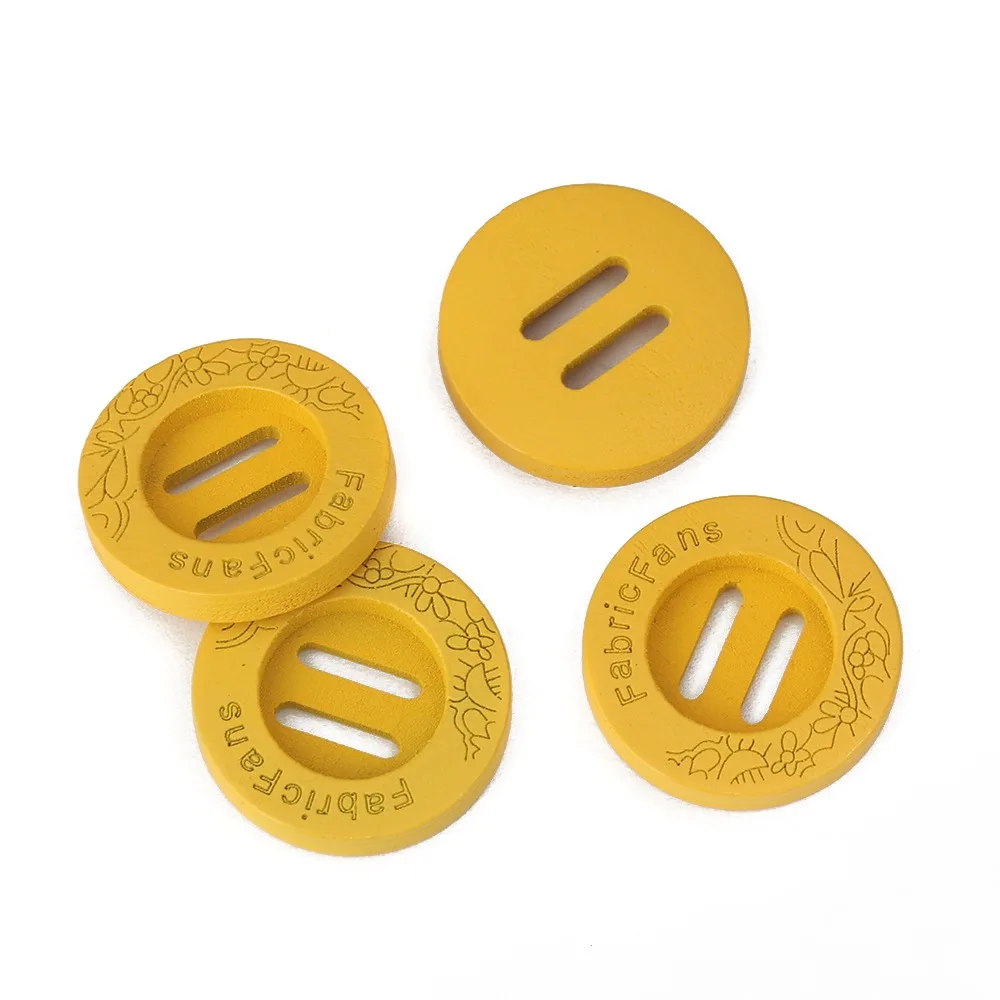 

20Pcs Wood Sewing Buttons Scrapbooking Two Holes Round Purple Message " FabricFans " For Sewing Crafts DIY Clothing Accessories