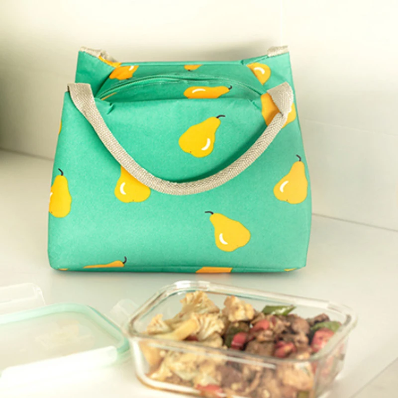 

Functional Pattern Portable Lunch Box For Women Kids Insulated Thermal Food Picnic Canvas Lunch Bags