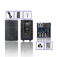 4000w 2 way 15 active powered pa speaker system bluetooth speaker 4 channel audio mixer dj mixing console shd 15spmx 4002b