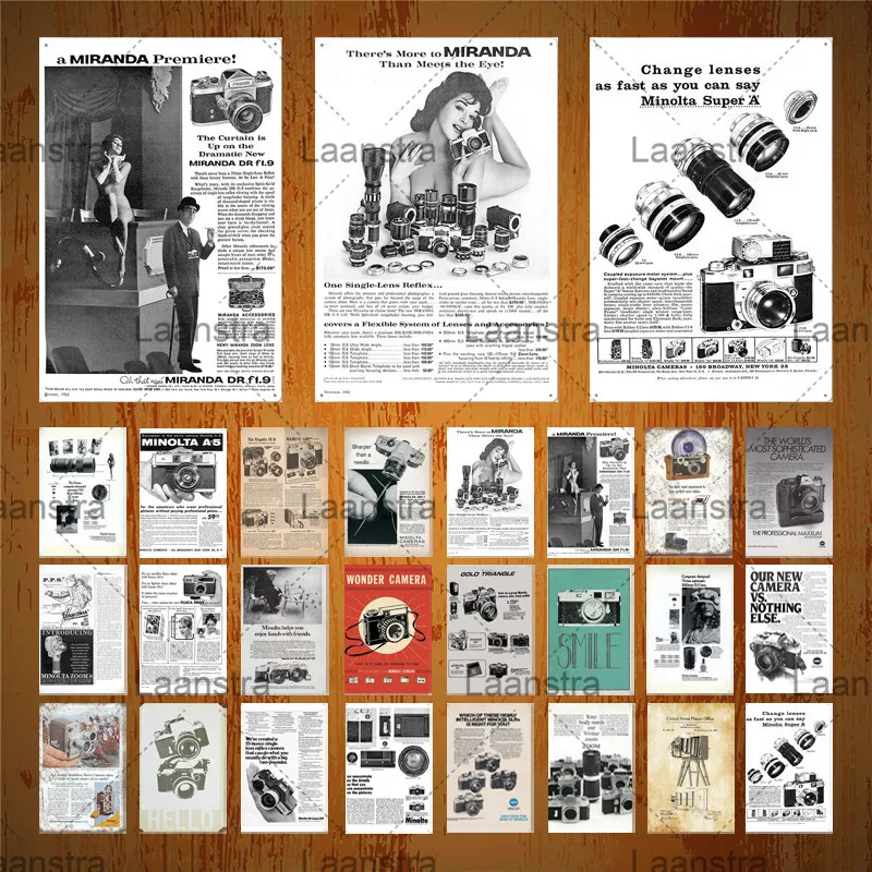 Металлический жестяной знак ретро-камера железные знаки винтажная газета