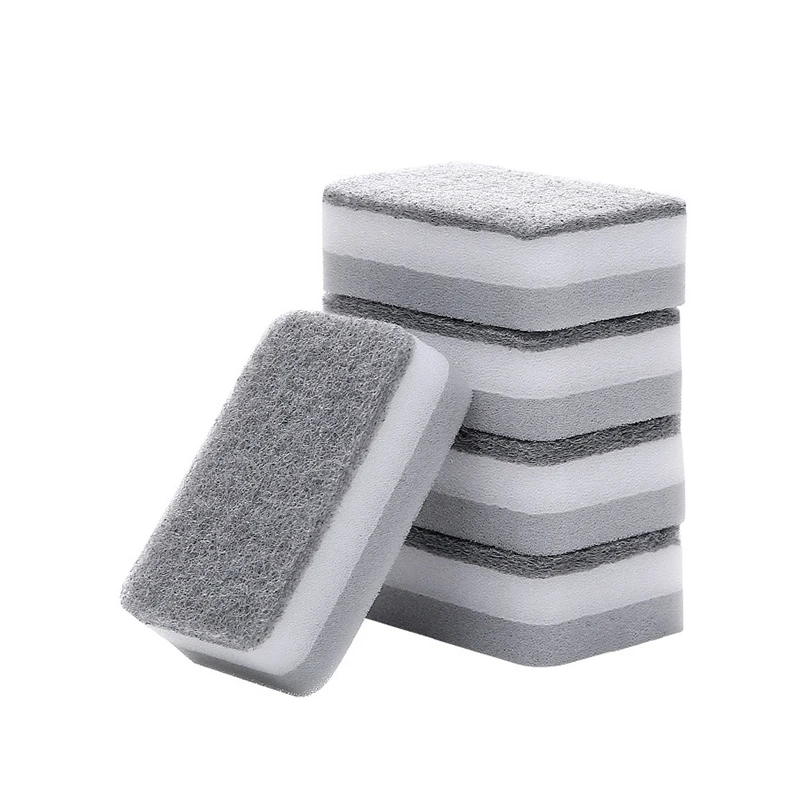 

5pcs Cleaning Scouring Pads High Density Rubber Soft Dish Washing Cleaning Sponge Convenient Durable Brushes Kitchen Gadgets