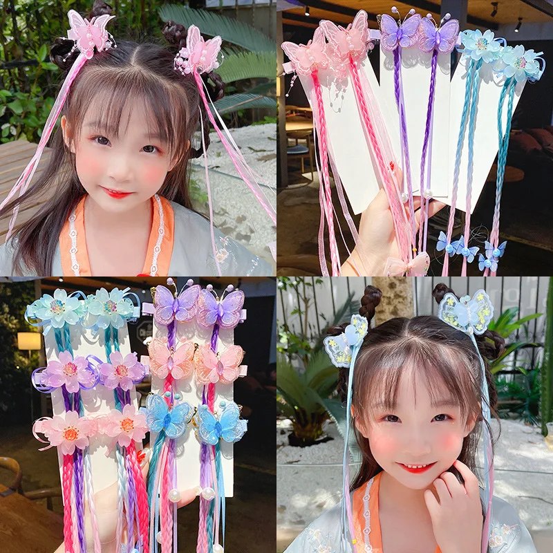 

Children hairpin girls princess ancientry bowknot hairpin hair color tassel braided topknot hanfu deserve to act the role of