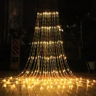 Рождественская светодиодная гирлянда метеоритный дождь, Водопад, тропический дождь, светильник для дома, спальни, свадебные украшения, 3x3 м, 2 м