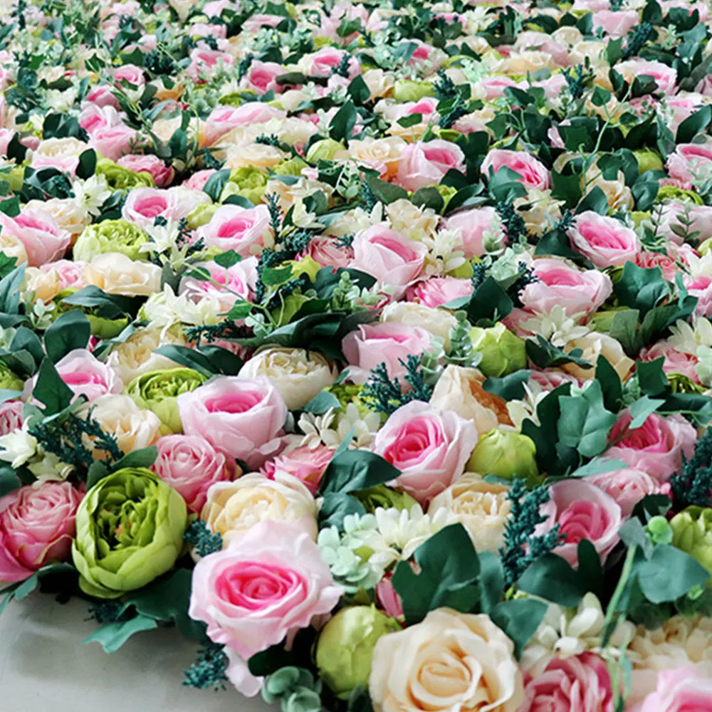 

Artificial Flower Wall Decoration Road Lead Hydrangea Peony Rose Flower Mat Wedding Arch Pavilion Corners Decor Floral