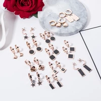 stainless steel earrings simple geometry non allergic rose gold jewelry a variety of popular jewelry options