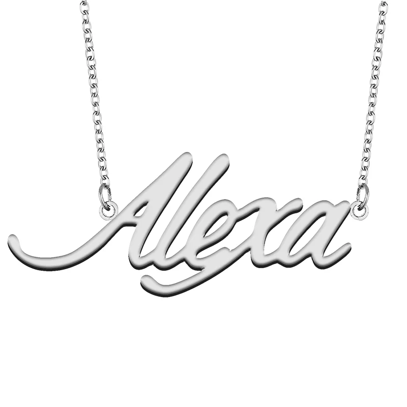 Alexa Custom Name Necklace Customized Pendant Choker Personalized Jewelry Gift for Women Girls Friend Christmas Present