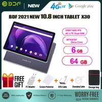 bdf x30 pro 10 8 inch deca core tablet pc 6gb ram 64gb rom 13mp camera tablets 25601600 ips dual 4g lte calls wifi gps tablette