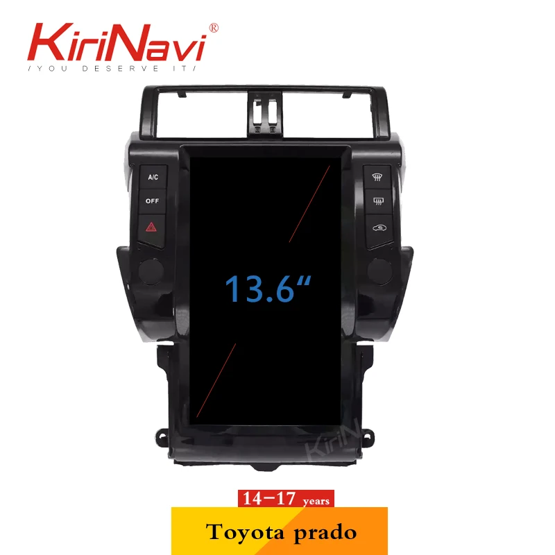 KiriNavi Telsa стиль вертикальный экран 13 6 &quotAndroid 9 0 автомобильное радио для Toyota Prado