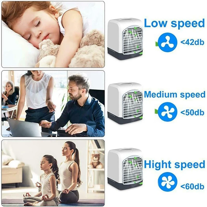 Portable Mini Air Conditioner USB Small Desktop Fan Cooling Humidifier Aromatherapy Multifunction Cooler | Бытовая техника