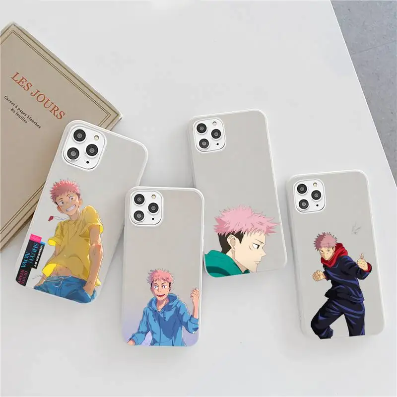 

Jujutsu Kaisen Yuji Itadori Phone Case Candy Color for iPhone 6 6S 7 8 11 12 XS X SE 2020 XR mini pro Plus MAX mobile bags