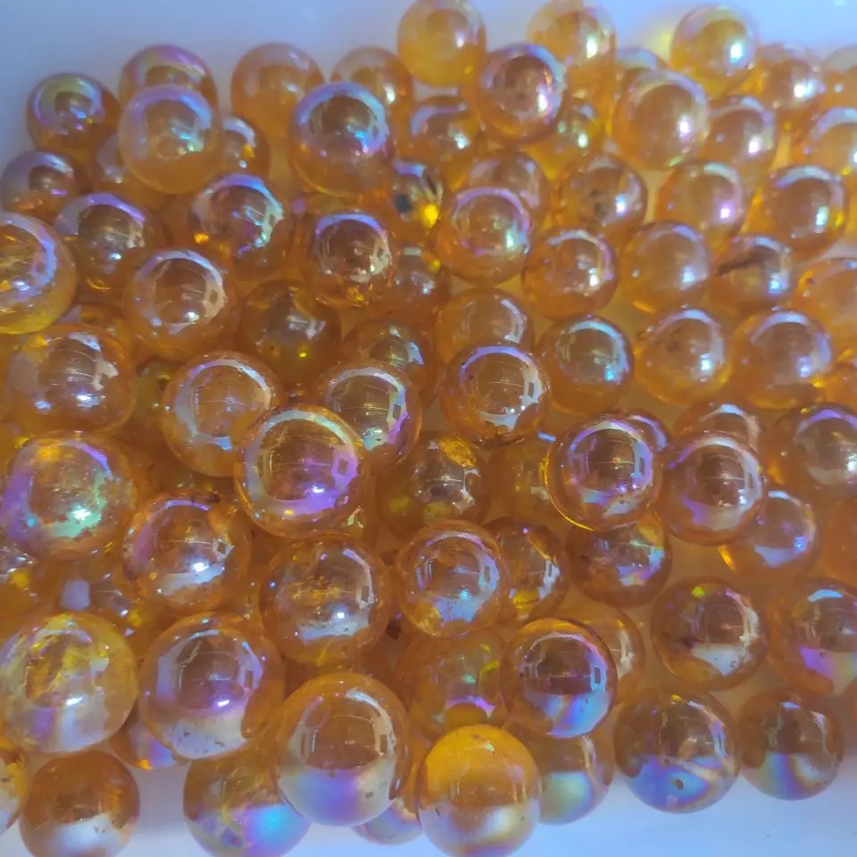 

Natural crytal sphere Titanium Coating amber Aura Electroplating Quartz Crystal Ball