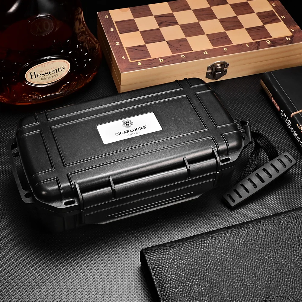CIGARLOONG Новая черная коробка для сигар увлажняющий Портативный Водонепроницаемый