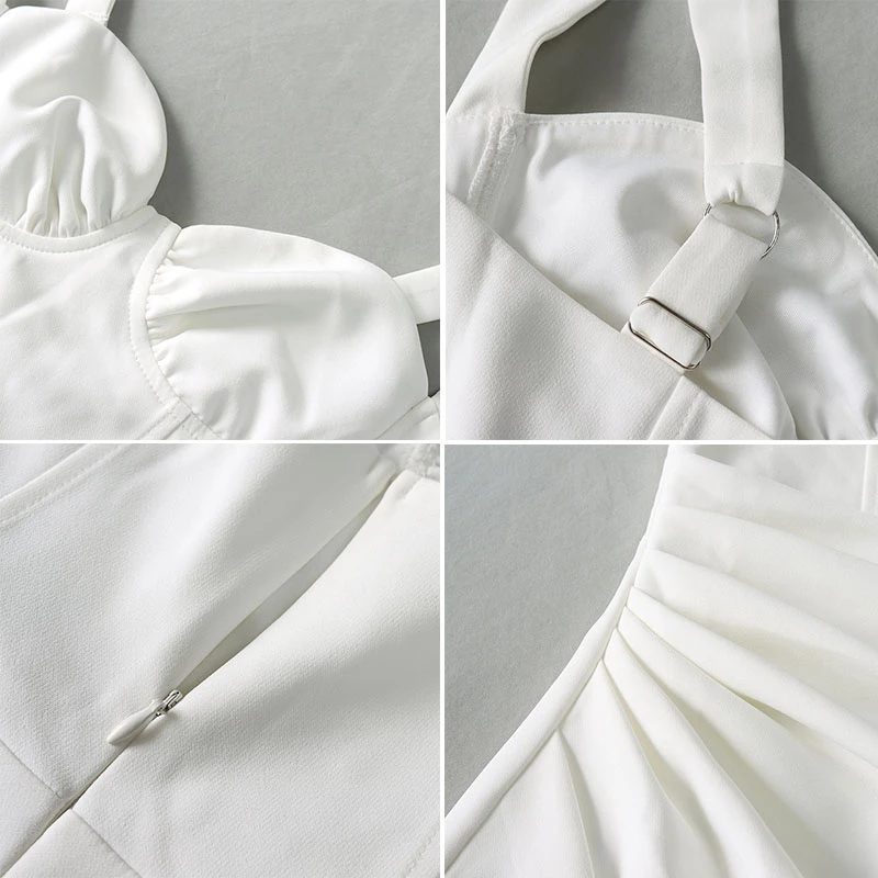 

Townlike White Irregular Sexy Dress Women Spaghetti Strap Midi Night Club Party Dresses Summer Backless Bodycon Dress Vestidos