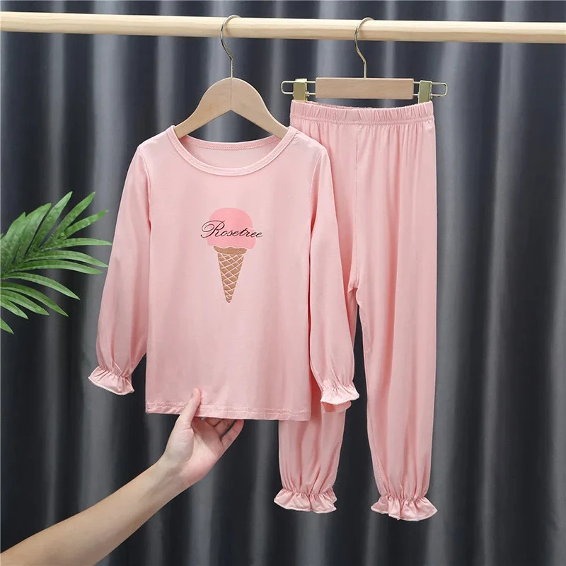 

Melario Baby Clothes Suit Long Sleeve Ice Cream Print Tops Pants Pajamas Sleepwear Outfits Baby Girl Pyjamas Kids Nightwear Sets
