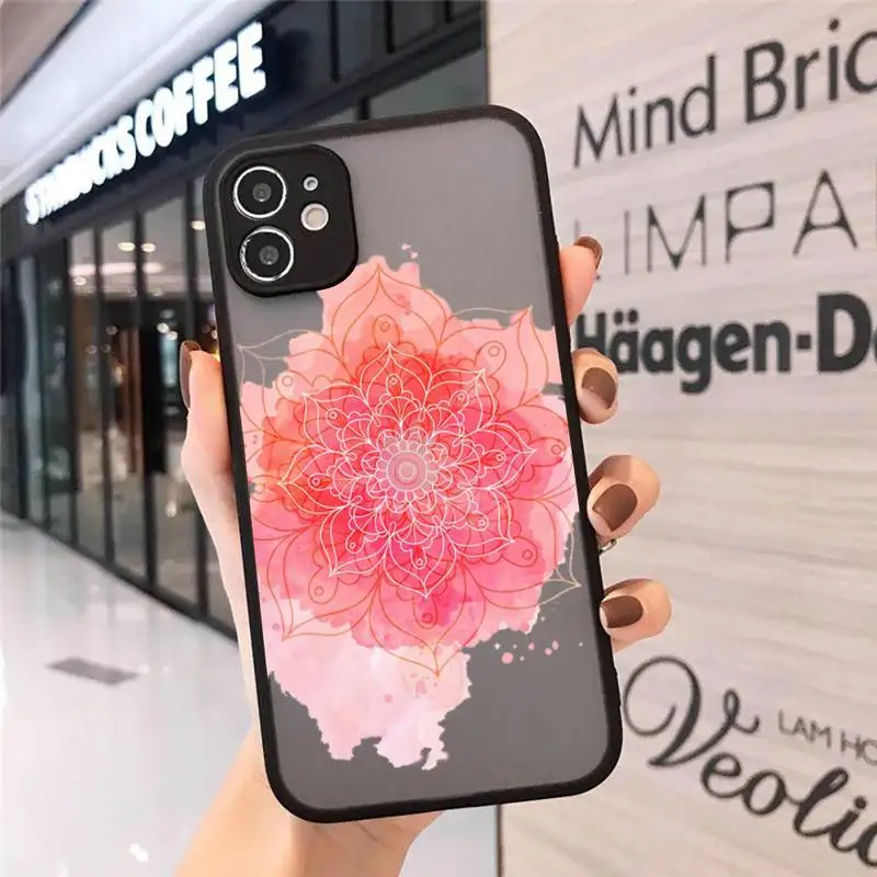 

Retro art Mandala aesthetics Phone Case matte transparent For iphone 7 8 11 12 plus mini x xs xr pro max cover