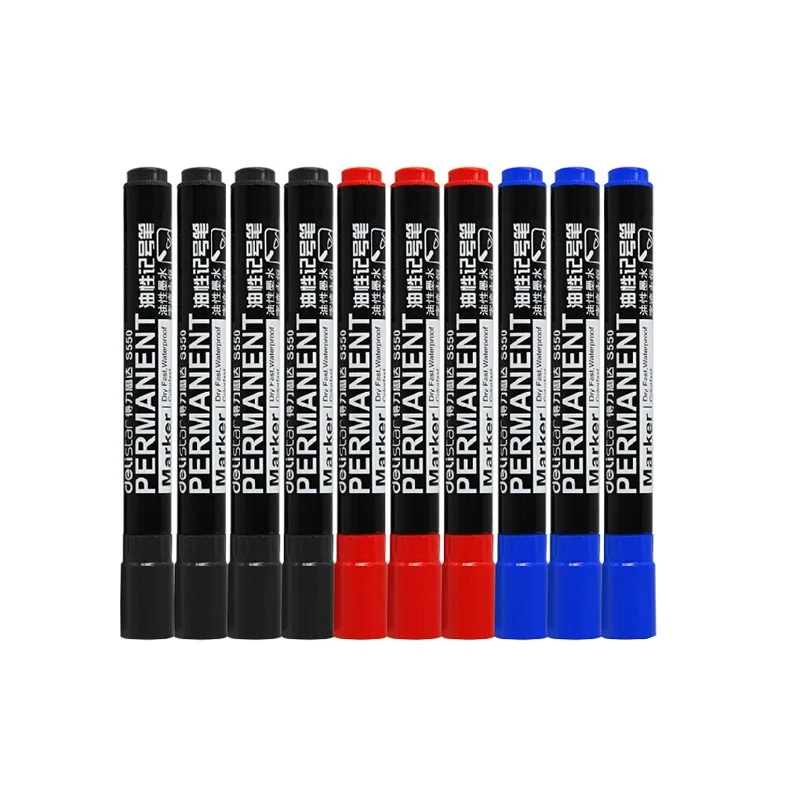 

30 pcs/Lot Permanent Marker pen Black Blue Red color for glass ceramic metal Office School supplies marcador caneta E6842