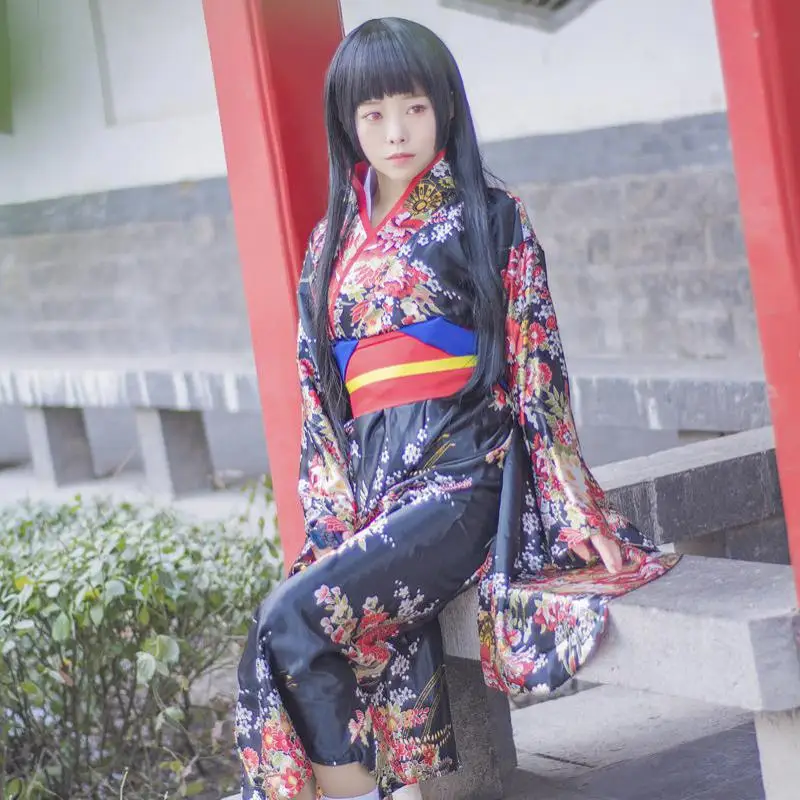 Женское традиционное кимоно с рукавом летучая мышь юката| |