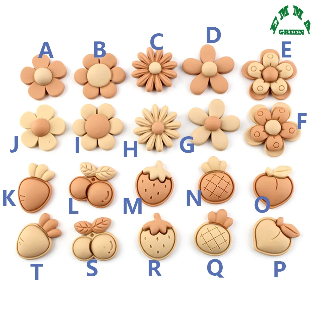 

Flower Cabochons Flatback lovely Wooden Color Peach Charm for phone cases 20pcs Resin Cabochon for DIY Accessories Embellishment